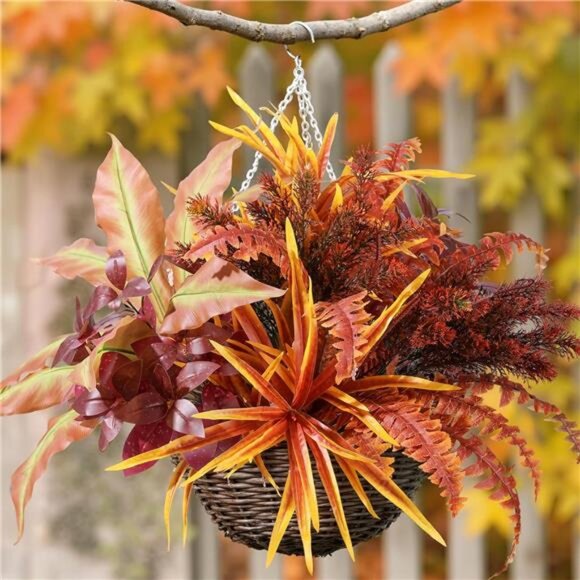 Artificial Fall Plant Large Bunches Greenery Plants Fake Plastic Leaves - Picture 3 of 7